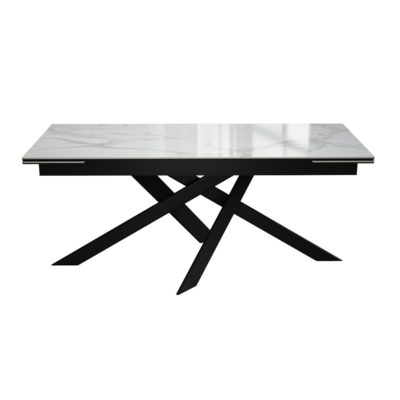Стол DikLine EKX180, Керамика Белый глянец (К8/2), опоры черные