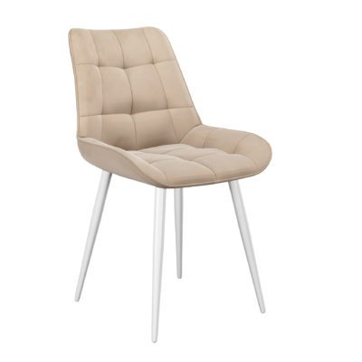 Стул DikLine 206М B03 BEIGE, ножки белые