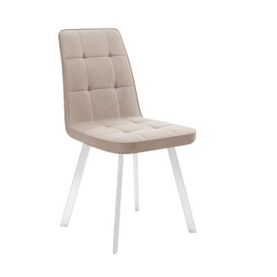 Стул DikLine 207 B03 BEIGE, ножки белые