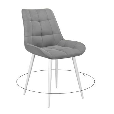 Стул DikLine 226 поворотный B22 GREY, ножки белые