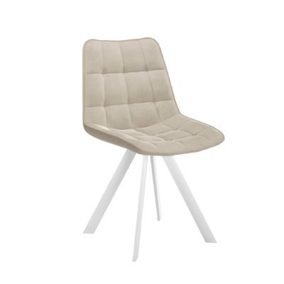Стул DikLine 229 поворотный, B03 BEIGE, ножки белые