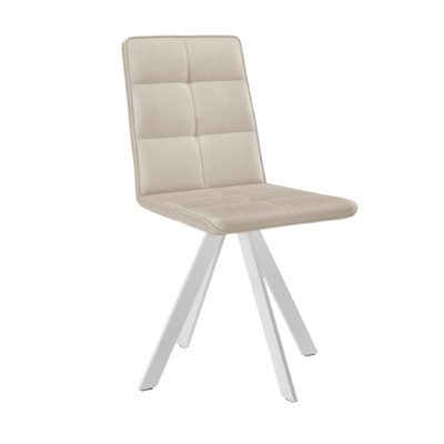 Стул DikLine 230 поворотный B03 BEIGE, ножки белые