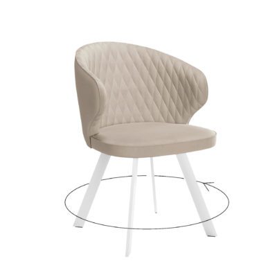 Стул DikLine 249 поворотный, B03 BEIGE, ножки белые